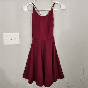 Elegant Burgundy TRAC Spaghetti Strap Mini Dress Size Small